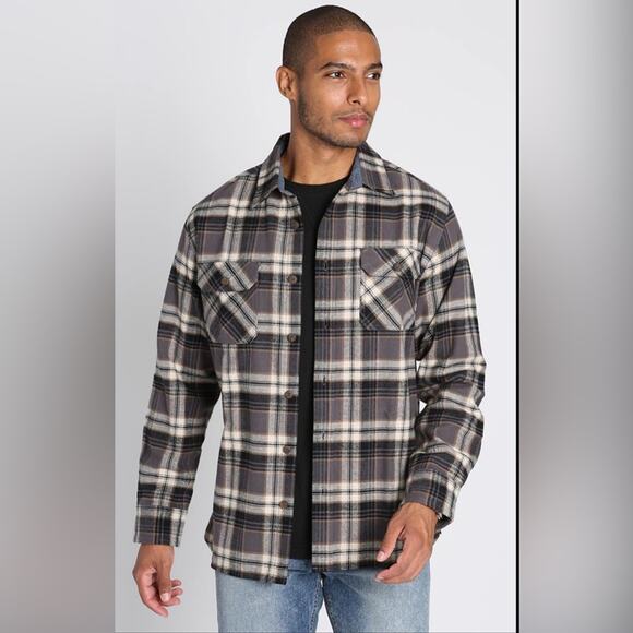JACHS‎ Brawny Plaid Flannel Long Sleeve Button Front Shirt Men’s Size Large Tall - Picture 1 of 12